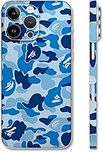 HK Studio Blue Camo Skin Decal (Not Case) for iPhone 14 Pro Max - No Bubble, Slim, Waterproof - Protecting & Personalizing iPhone's Back, Camera, Frame
