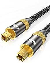 EMK® Optical Audio Cable Digital Toslink Cable 24K Gold-Plated Nylon Braided S/PDIF Cable for Home Theater, Sound Bar, TV, PS4, Xbox, Playstation (9.8ft/3m)