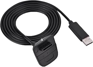 USB Charging Cable, 1.5m Wireless Game Controller Fast Charger Cord for Xbox 360(Black)