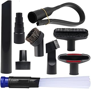 9 Pcs Household Cleaning Vacuum Cleaner Attachments for Shop Vac Accessories - 2 1/2" to 1 1/4" Vacuum Hose Adapter, 1 7/8" to 1" Adapter for Shop Vac, 1 1/4" Vacuum Brush Flexible Crevice Tool
