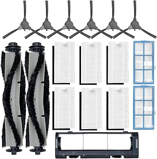 HUIZHEN Replacement Parts for ionvac SmartClean 2000 Robovac Robotic Vacuum Accessories Kit, 2 Main Roller Brush, 6 Side Brush, 6 Hepa Filters, 2 Hepa Filter with Shell, 1 Brush Cover (17PCS)