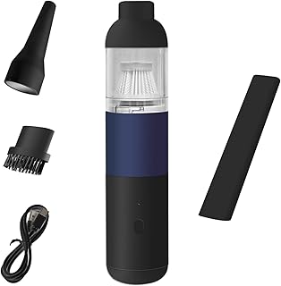LEERFEI Portable Hand Vacuum Cleaner Handheld Cordless Cleaner for Dust Pet Hair Dirt Home Car Interior, Furniture Lightweight Easy to Use, Compact Design Battery Rechargeable with USB-C Black