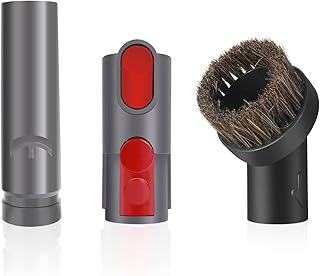LANMU Horse Hair Brush Vacuum Attachment Adapter Compatible with Dyson V15 V12 V11 V10 V8 V7 V6 Vacuum Cleaner, 1.25" Soft Dust Brush and Attachment Converter