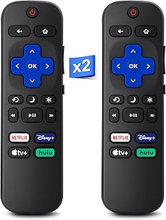 【Pack of 2】 Replacement for Roku-TV-Remote, Compatible for TCL Roku/Hisense Roku/Onn Roku/Sharp Roku Series Smart TVs (Not for Roku Stick and Box)