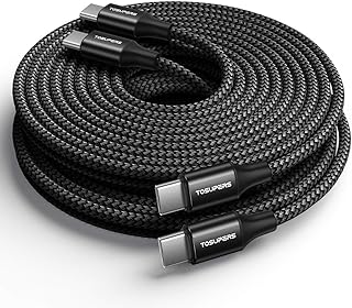 [10ft 2-Pack] Long USB C to USB C Cable Fast Charging 60W, PD Type C Charger Cord Nylon Compatible with Samsung Galaxy S23 S22 S21 S21+ S20 FE Note 20 Ultra Plus A80 5G, Pixel 7 6 Pro 6a 5 4 3 3a 2 XL