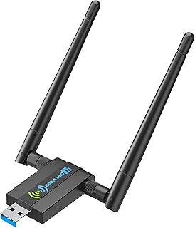 Wireless USB WiFi Adapter for PC: 1300Mbps, 802.11AC for Desktop PC, Dual Band WiFi Dongle Wireless Adapter for WIN7 8 10 11 XP MAC Linux, USB Computer Network Adapters