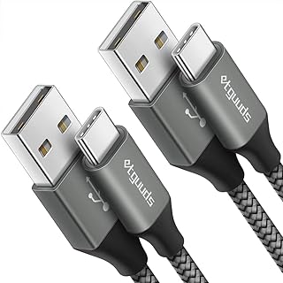 etguuds 2-Pack, 6ft USB C Cable 3A Fast Charging, Nylon Braided USB A to Type C Charger Cord Compatible with Samsung Galaxy Note 20 10/10+ Plus/9/8, S10 S10E, S22 S21 S20 S9 S8, A10e A20 A40 A50 A70