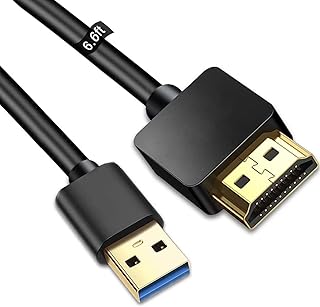 USB to HDMI Cable, Ankky USB 2.0 Male to HDMI Male Charger Cable Splitter Adapter - 2M